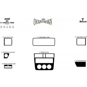  Audi A4 Maun Kaplama 1994-1999 7 Parça