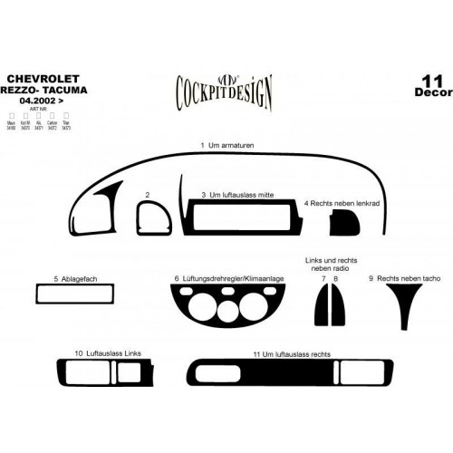 Chevrolet Rezzo Tacuma Maun Kaplama