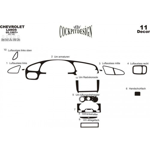 Chevrolet Lanos Maun Kaplama 1997 11 Parça