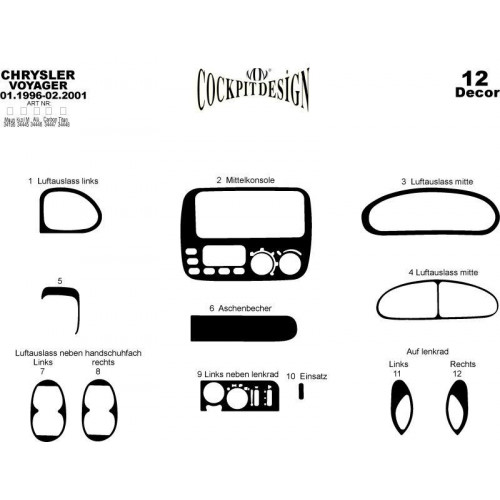 Chrysler Voyager Maun Kaplama 1996-2001 12 Parça