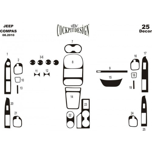 Chrysler Compass Maun Kaplama 2007-2010 arası 25 Parça