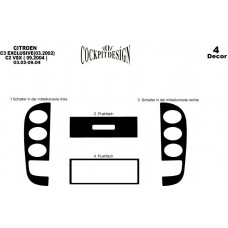 Citroen C2-C3 Maun Kaplama 2002-2004 arası 4 Parça