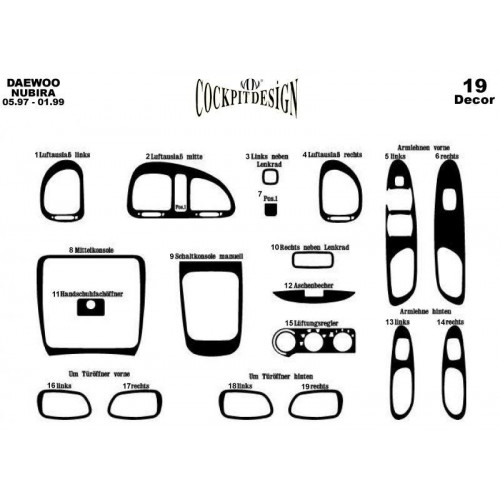 Daewoo Nubira 1 Maun Kaplama 1997-1999 arası 19 Parça