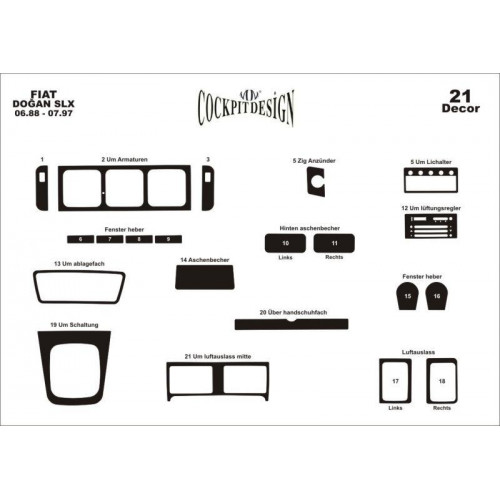 Fiat Doğan SLX Maun Kaplama 1988-1997 arası 21 Parça