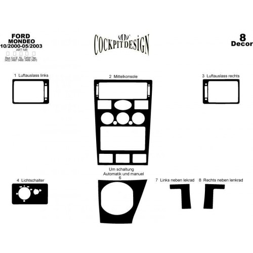 Ford Mondeo Maun Kaplama 2000-2003 arası 8 Parça