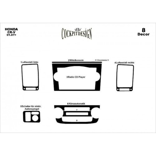 Honda CRV 4X4 Maun Kaplama 2007-2013 arası 8 Parça 