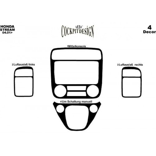 Honda Stream Maun Kaplama 2001-2005 arası 4 Parça