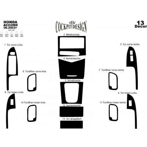 Honda Accord Maun Kaplama 2003 üzeri 13 Parça