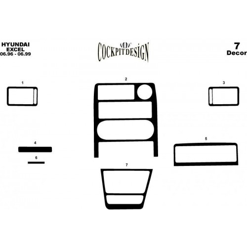 Hyundai Excel Maun Kaplama 1996-1999 arası 7 Parça