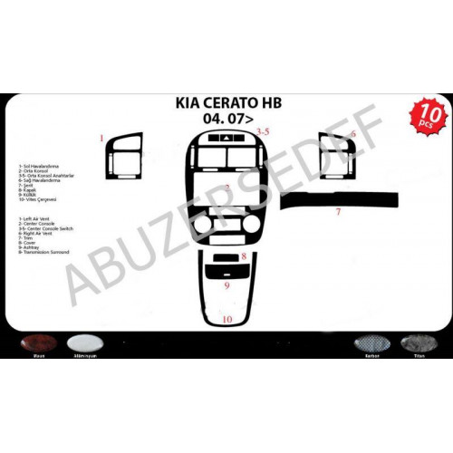 Kia Cerato HB Maun Kaplama 2007 üzeri 10 Parça