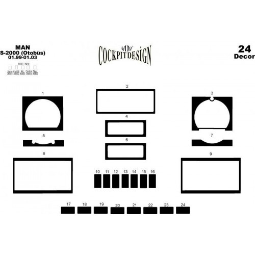 Man S-2000 (Otobüs) 1999-2003 Arası 24 Parça Maun Kaplama