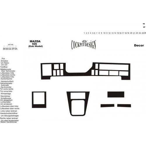 Mazda 926 Maun Kaplama 1994 üzeri 6 Parça