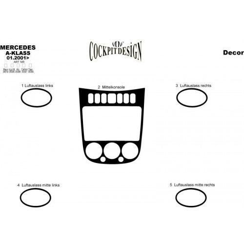Mercedes A Serisi Maun Kaplama 2001-2004 arası 5 Parça