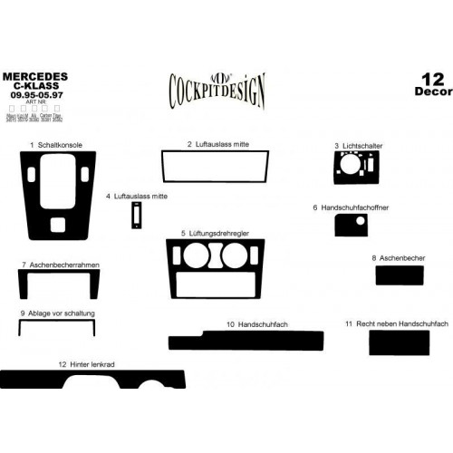 Mercedes C Serisi Maun Kaplama 1995-1997 arası 12 Parça