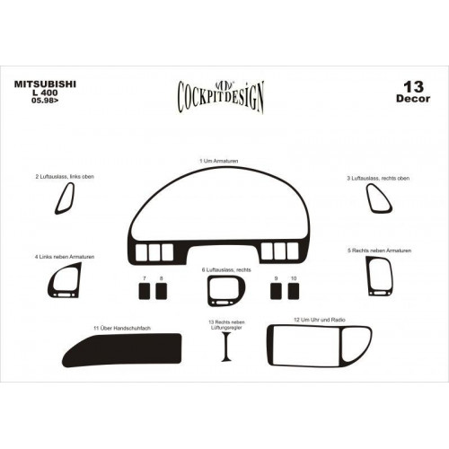 Mitsubishi L400 Maun Kaplama 1998-2006 arası 13 Parça