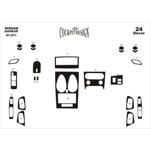 Nissan Qashqai Maun Kaplama 2007 üzeri 24 Parça