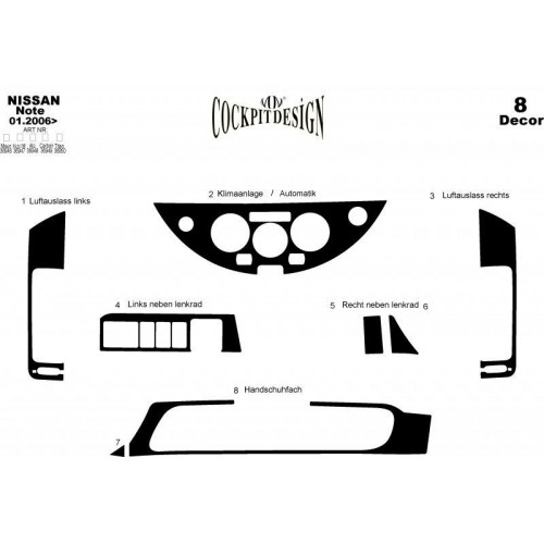 Nissan Note Maun Kaplama 2006 üzeri 8 Parça