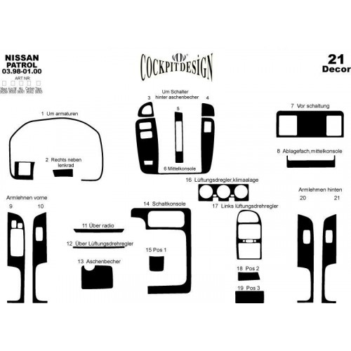 Nissan Patrol Maun Kaplama 1998-2000 arası 21 Parça 