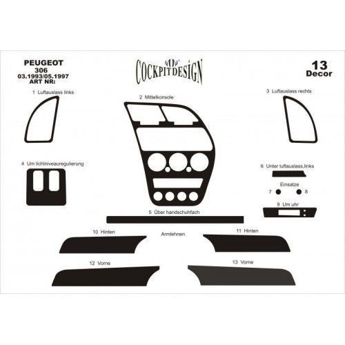 Peugeot 306 Maun Kaplama 1993-1997 13 Parça