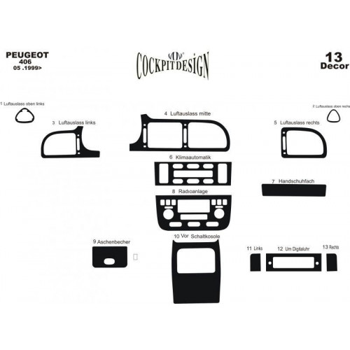 Peugeot 406 Maun Kaplama 1999-2005 13 Parça
