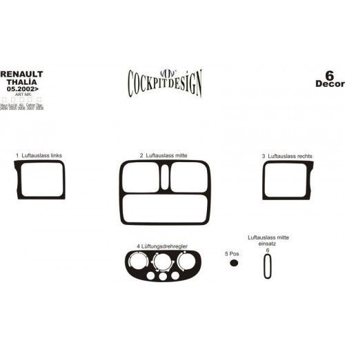 Renault Thalia Maun Kaplama 2002-2005 6 Parça