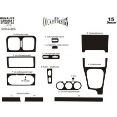 Renault Laguna Maun Kaplama 1998-2001 arası 15 Parça