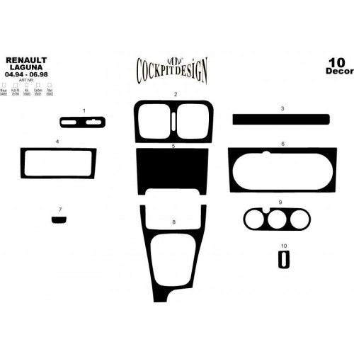 Renault Laguna Maun Kaplama 1994-1998 arası 10 Parça