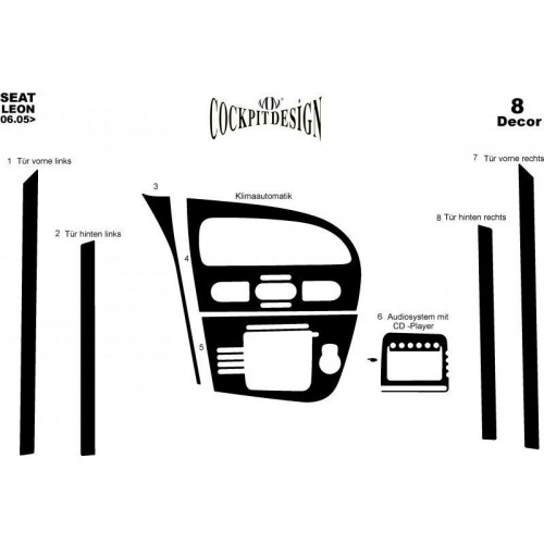 Seat Leon Maun Kaplama 2005 - 2010 Arası 8 Parça