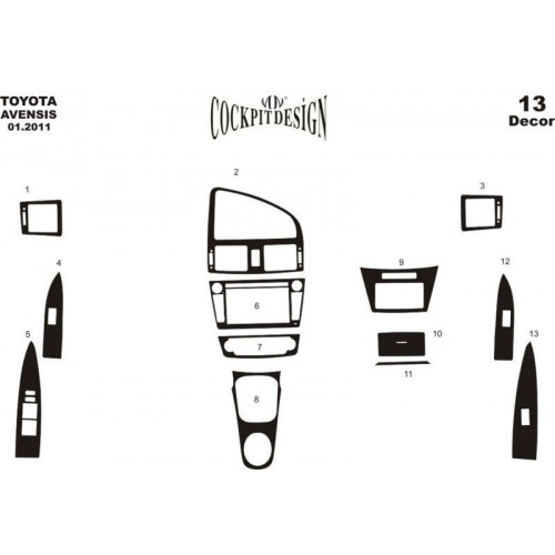 Toyota Avensis Maun Kaplama 2011 üzeri 13 Parça