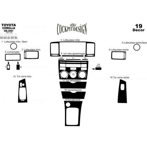 Toyota Corolla Maun Kaplama 2004-2007 19Parça