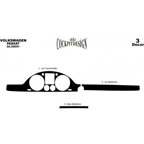 Volkswagen Passat Gösterge Paneli 2005-2010 3 Parç...