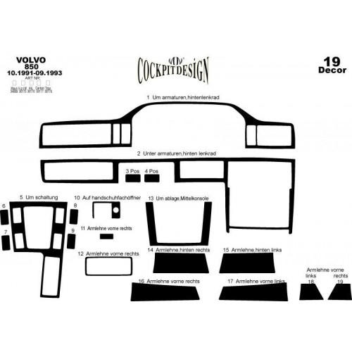 Volvo 850 Maun Kaplama 1991-1993 arası 19 Parça