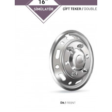 16'' SIMULATOR E.M PASLANMAZ JANT KAPAĞI ÇİFT TEKER ÖN (EURO 5) ÖN 2 ADET