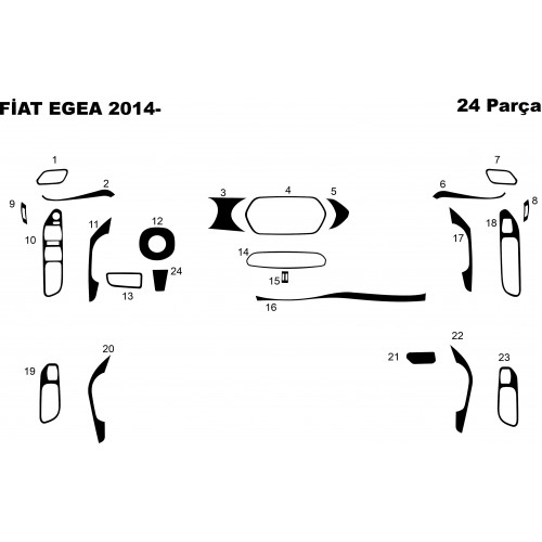 Fiat Egea Maun Kaplama 2014-2020- 24 Parça