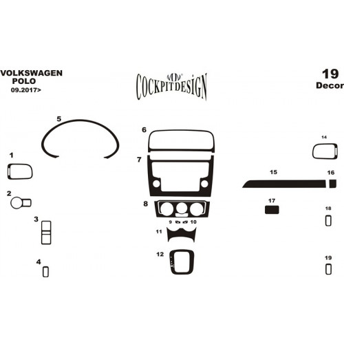 Volkswagen Polo 2017 Sonrası Maun Kaplama 19 Parça